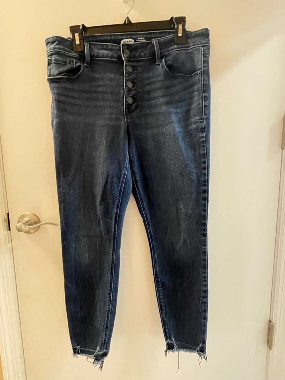 Old Navy Dark Blue Skinny Jeans with Button-Fly / Size: 12
